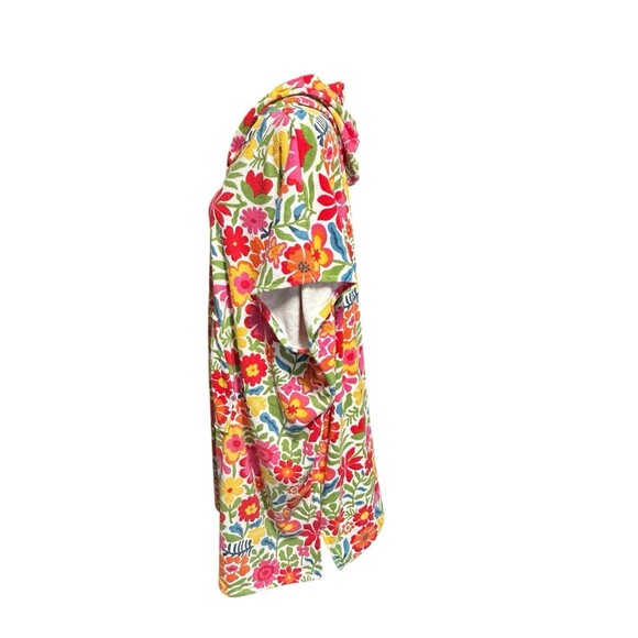 Throwzy Marlo O/S Bright Floral Wearable Hooded Towel Poncho Pocket Resort - Picture 2 of 9